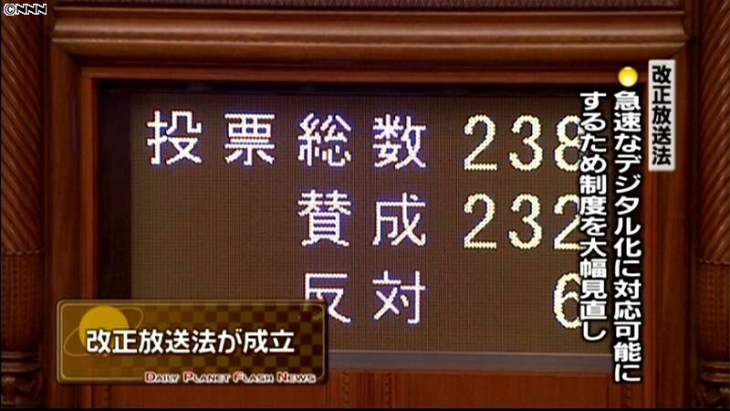 ６０年ぶり抜本的見直し、改正放送法が成立