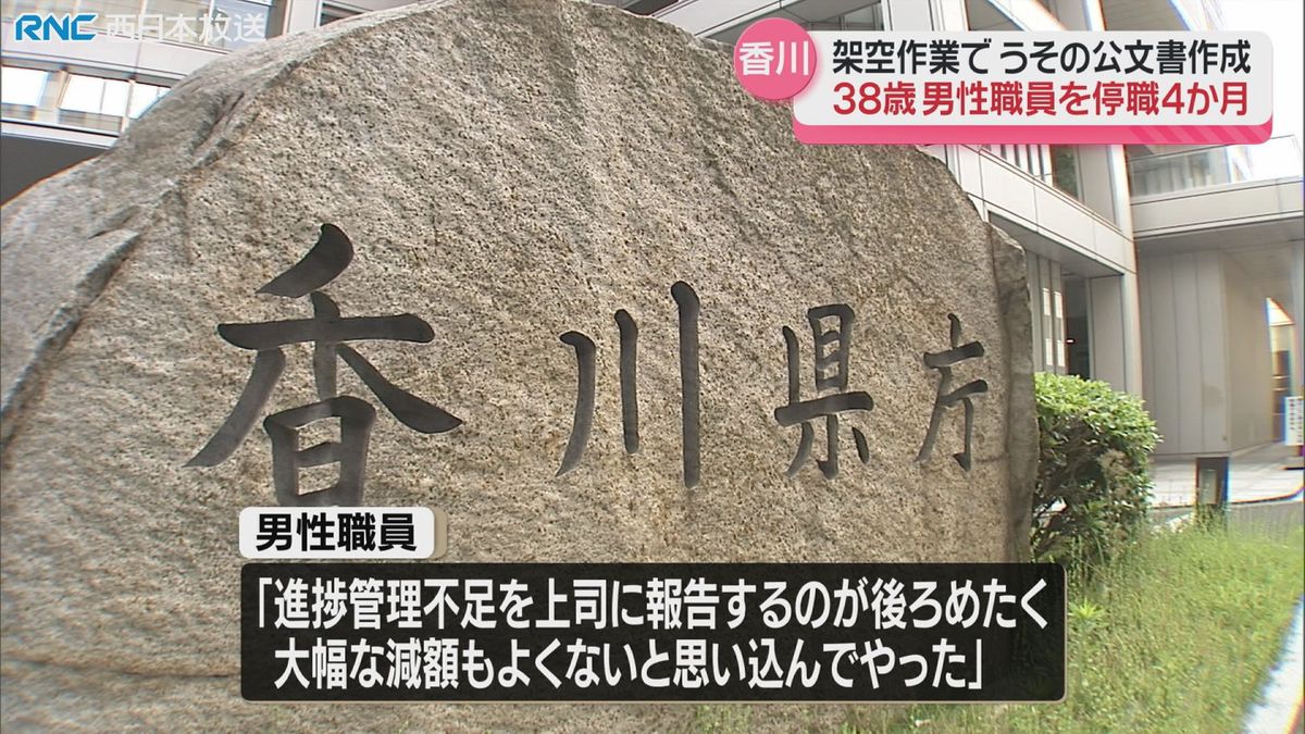 停職4か月の懲戒処分「上司への報告が後ろめたい」香川県の男性職員が発注工事を虚偽の公文書で水増し