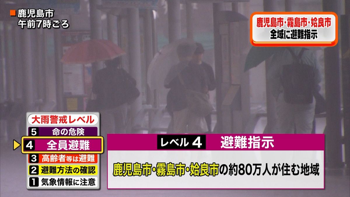 鹿児島市・霧島市・姶良市　全域に避難指示