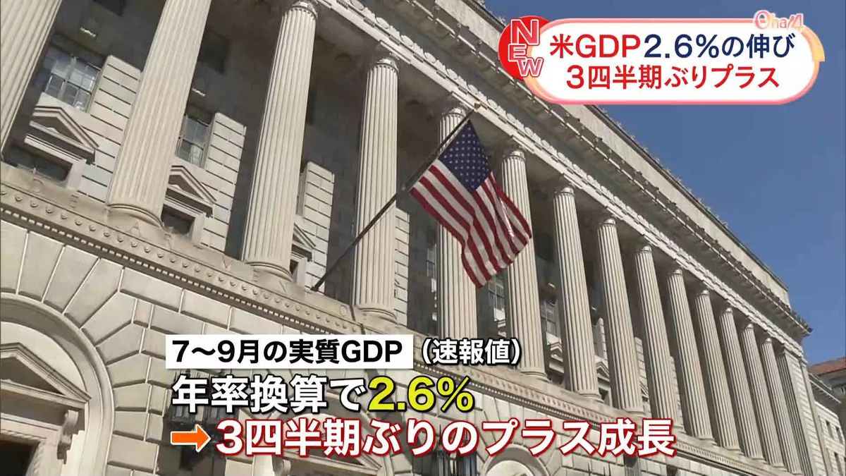 米GDP＋2.6％　3四半期ぶりプラス成長