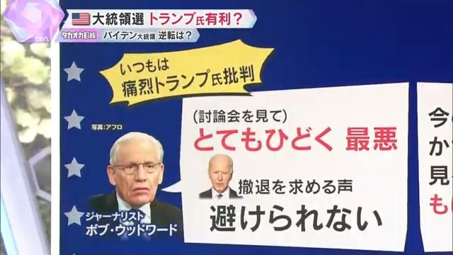 ジャーナリスト ボブ・ウッドワード氏 討論会を見て「とてもひどく最悪」