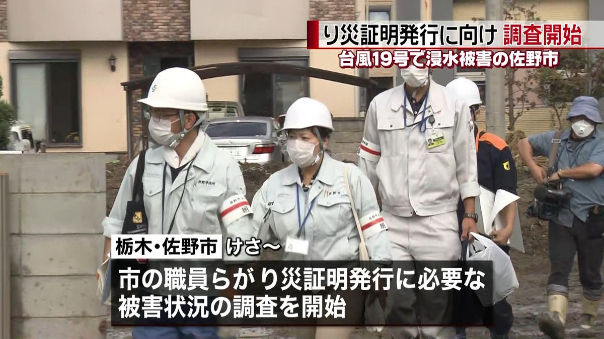 台風、り災証明発行に向け調査開始　佐野市