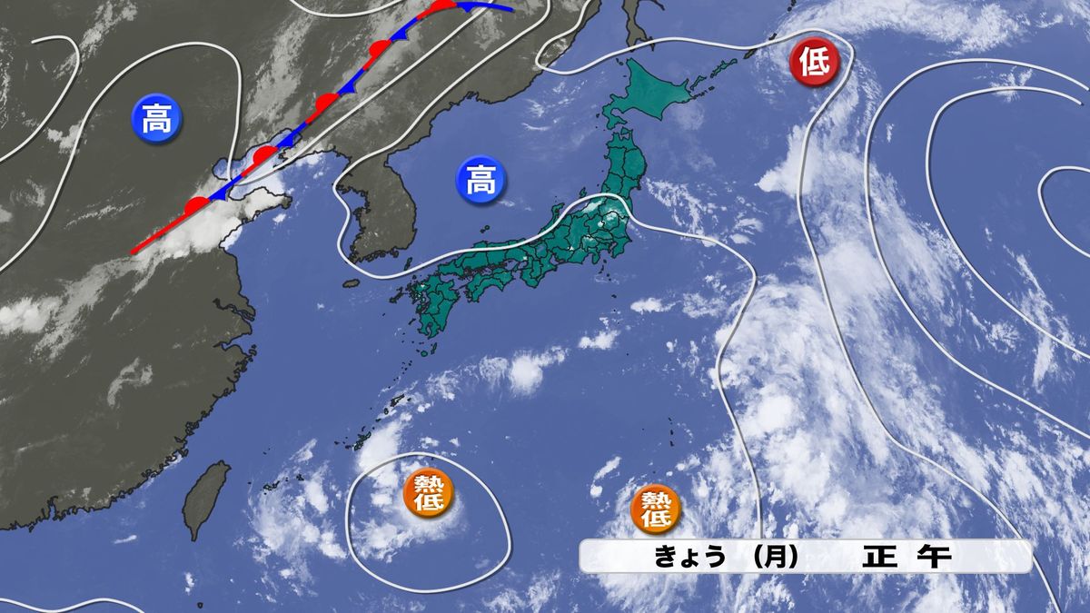 日本の南には「熱帯低気圧」発生中