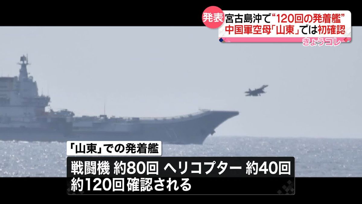 中国軍　沖縄・宮古島沖で“120回の発着艦”　空母「山東」では初確認