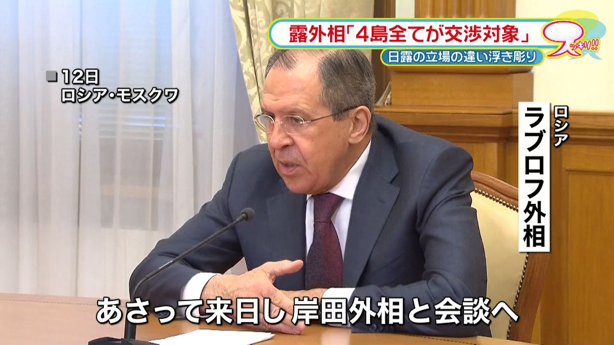 露外相　北方領土「４島全てが交渉対象」