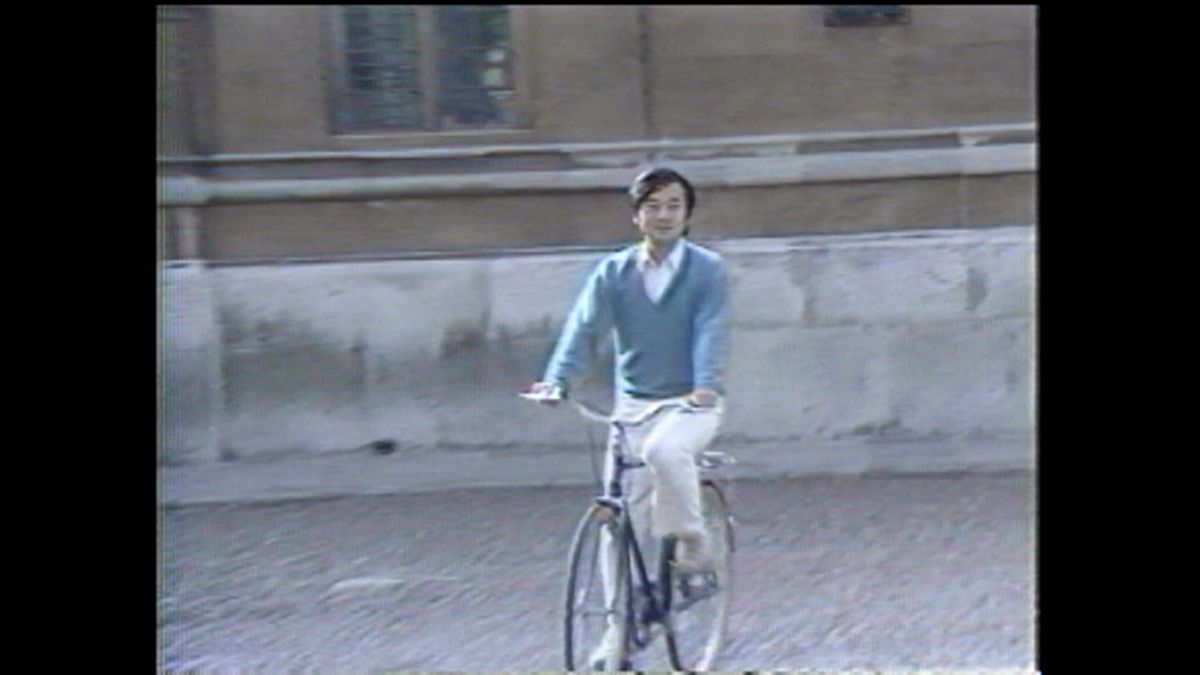 1985（昭和60）年 留学中のイギリス・オックスフォード 自転車に乗られる陛下