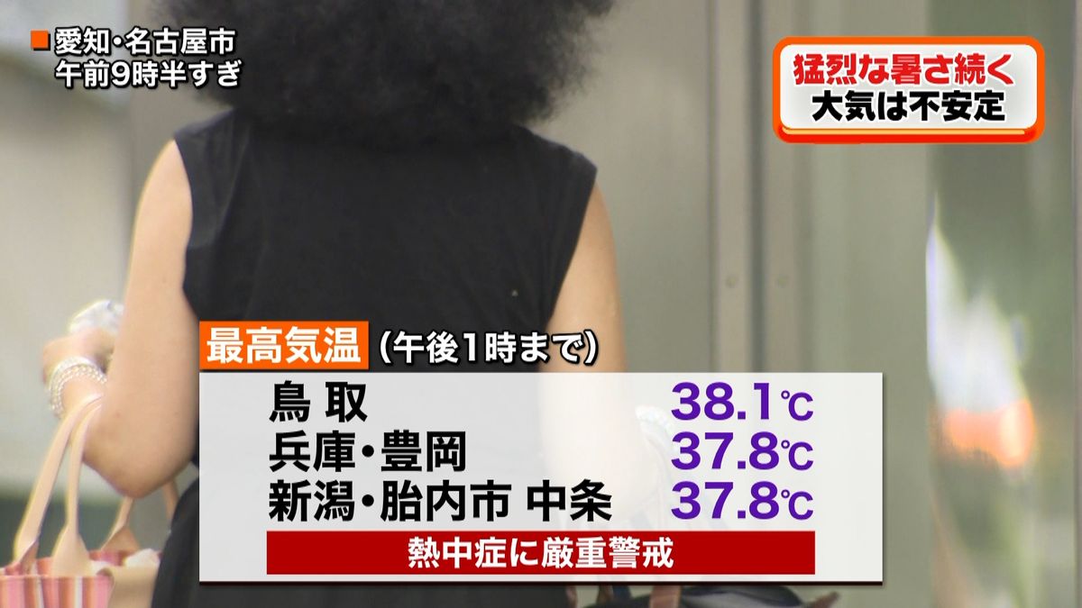 日本海側で体温上回る暑さ　熱中症に警戒