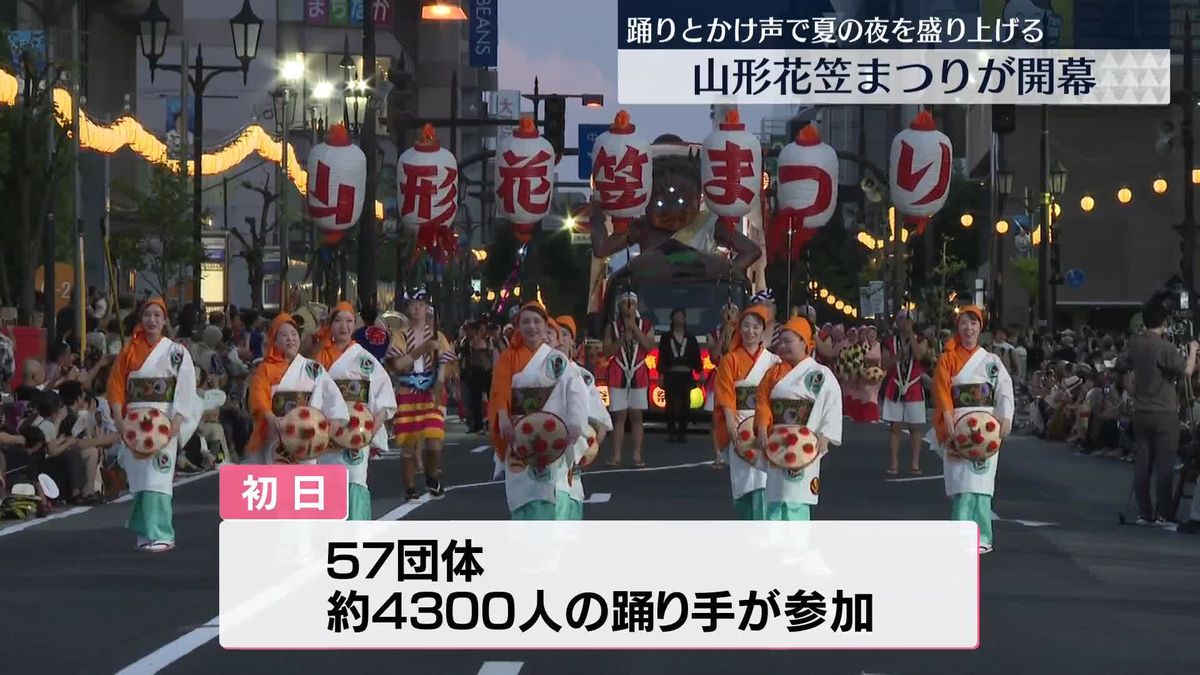 「山形花笠まつり」開幕　踊り手約4300人が華麗な舞