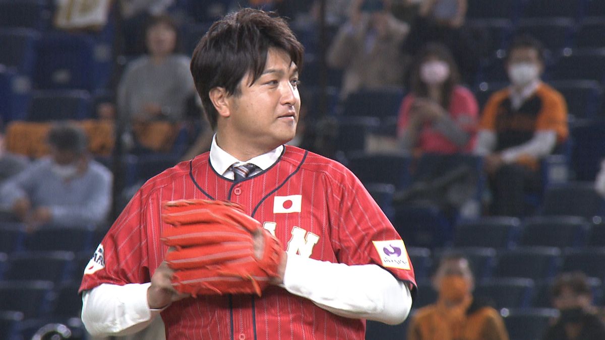 巨人前監督高橋由伸さん始球式「１００点」