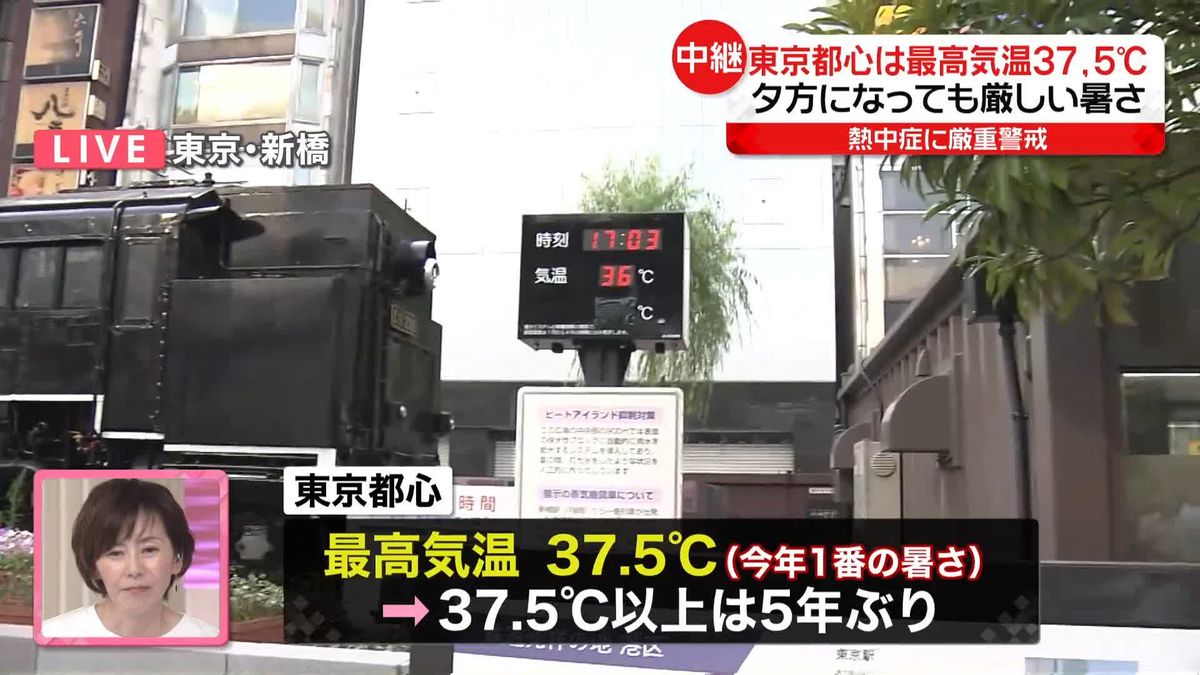 12日の東京都心の最高気温37.5度　今年一番の暑さ