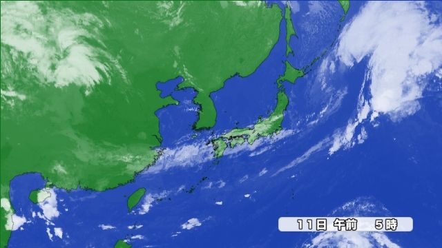 11日（水）午前5時の雲の様子