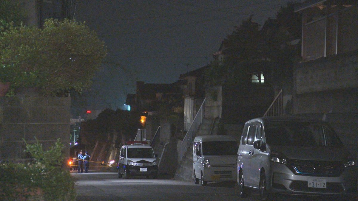 事件現場の住宅街＝29日午後6時45分ごろ、福井市江尻ヶ丘町