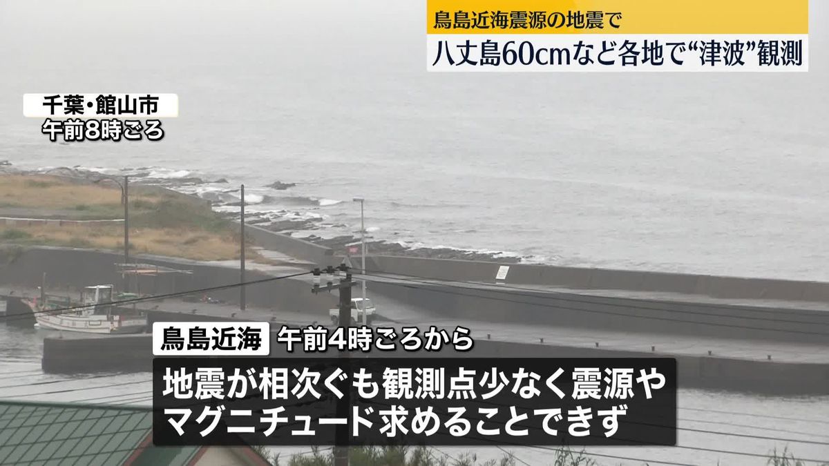 鳥島近海を震源とする地震　太平洋側の広い範囲に津波注意報　観測点が少なく震源やマグニチュードを求められず　