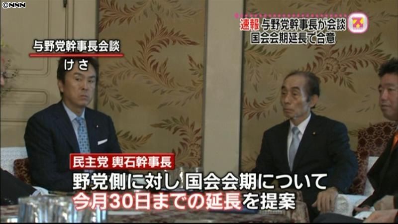 国会会期　３０日まで延長で与野党合意