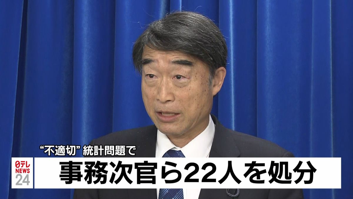 不適切「勤労統計」厚労次官ら２２人を処分