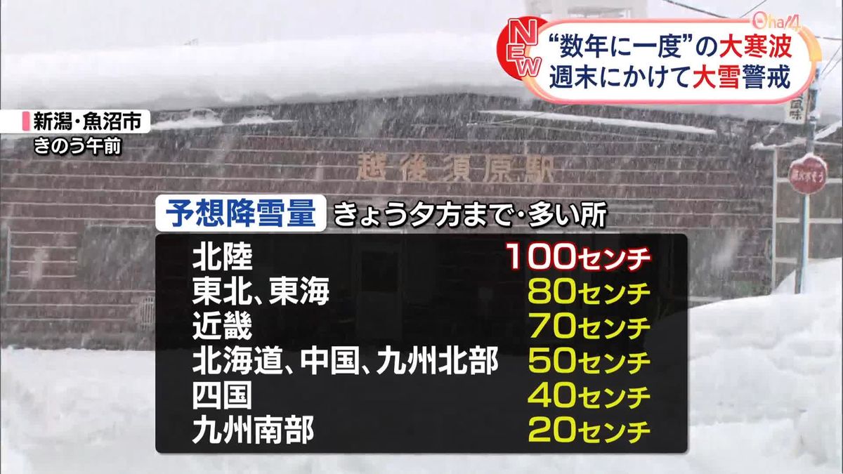 大寒波居座る…日本海側中心に猛ふぶき・大雪続く見込み