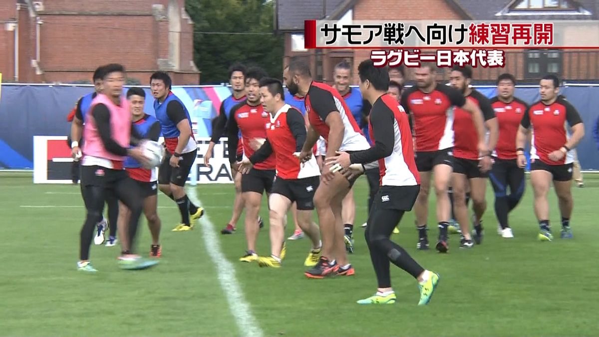 ラグビー日本代表、サモア戦に向け練習再開