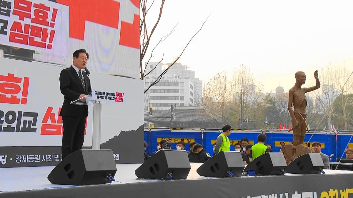 尹政権の解決策を批判する野党・李在明代表(今月11日、ソウル)