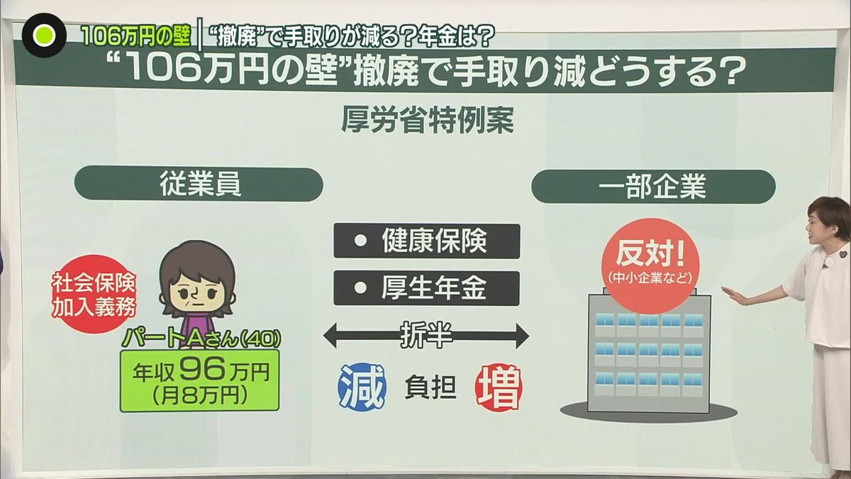 【解説】「106万円の壁」撤廃で手取り減？　厚労省が特例案も…企業から反対の声