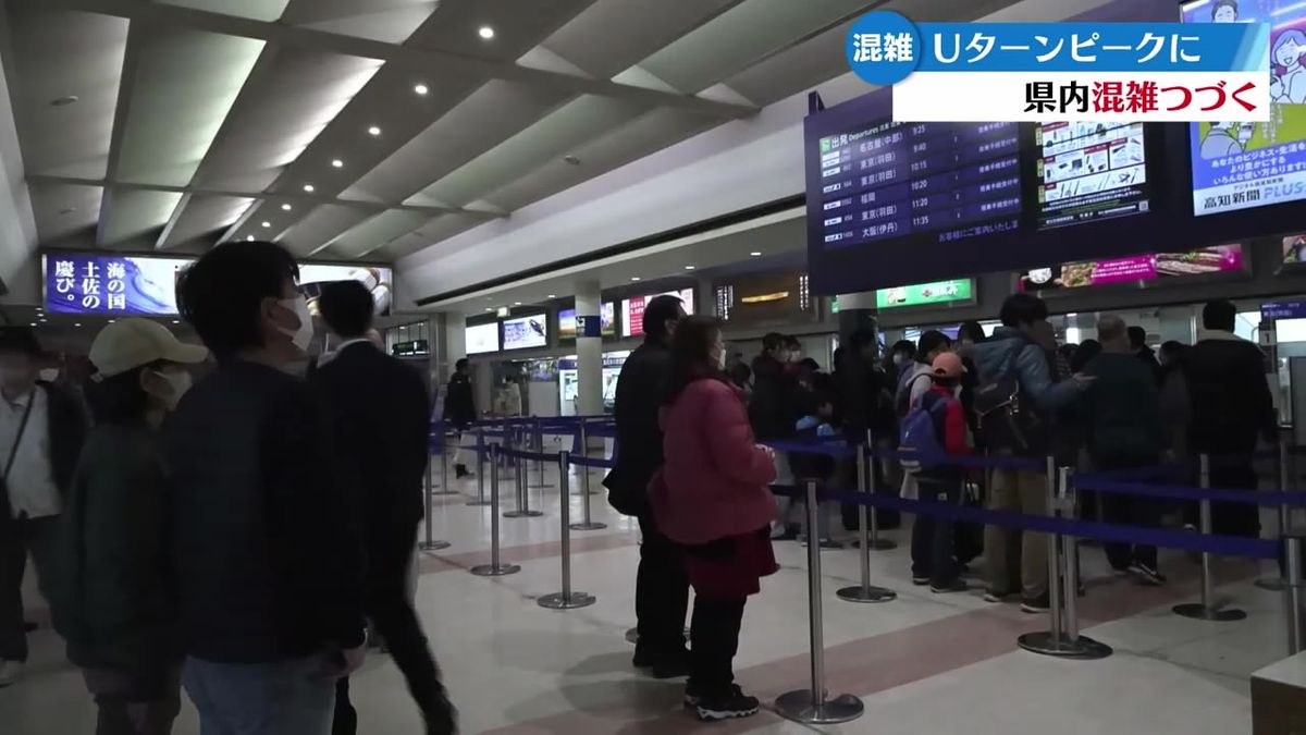 年末年始を故郷で過ごした人や観光客のUターン4日ピーク迎え高知龍馬空港も混雑【高知】