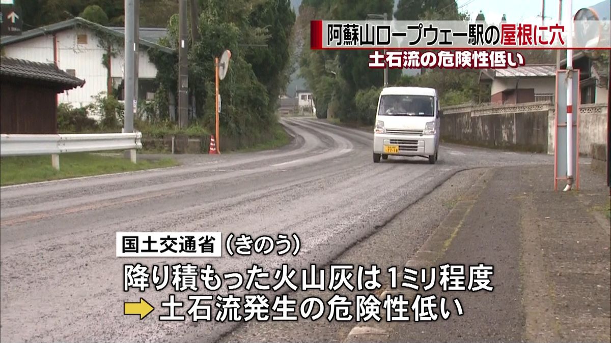 阿蘇・噴火から２日　土石流の危険性低く