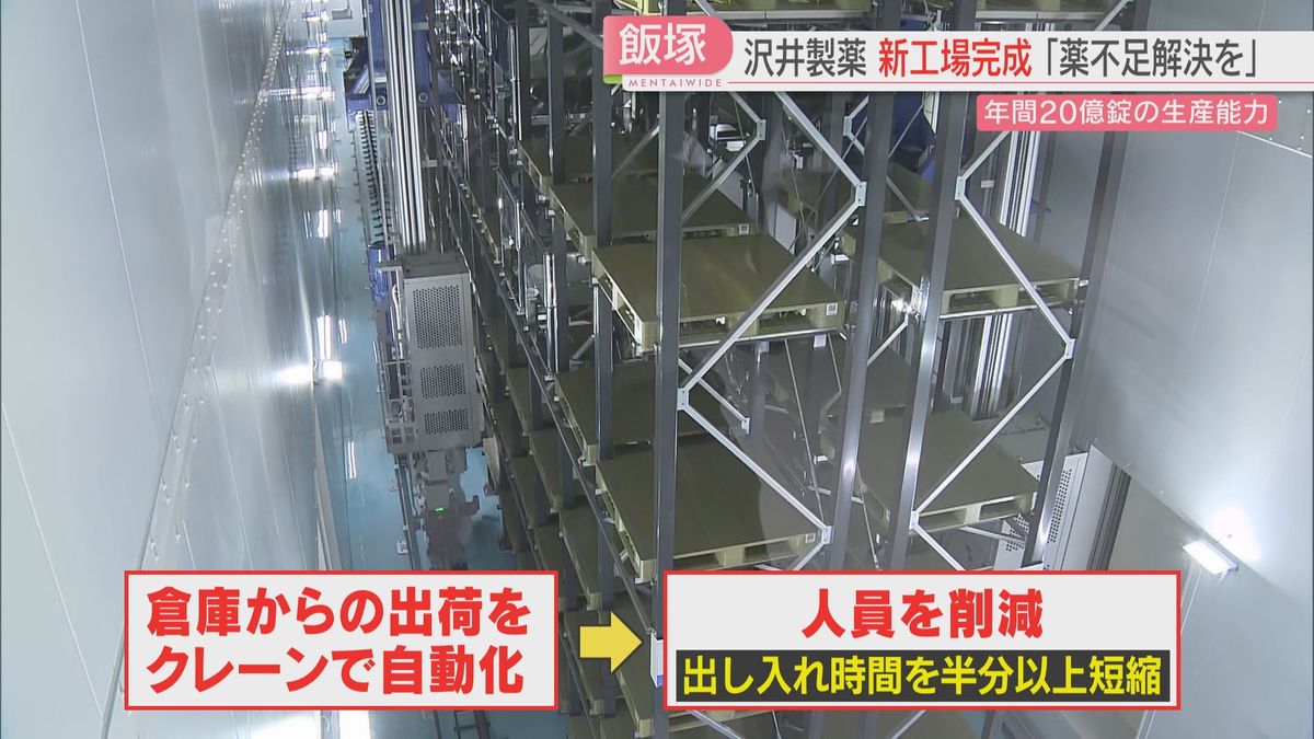 【完成】「薬不足解決の役割を」ジェネリック医薬品大手の沢井製薬「新工場」の竣工式　年間20億錠→2027年には35億錠に　福岡