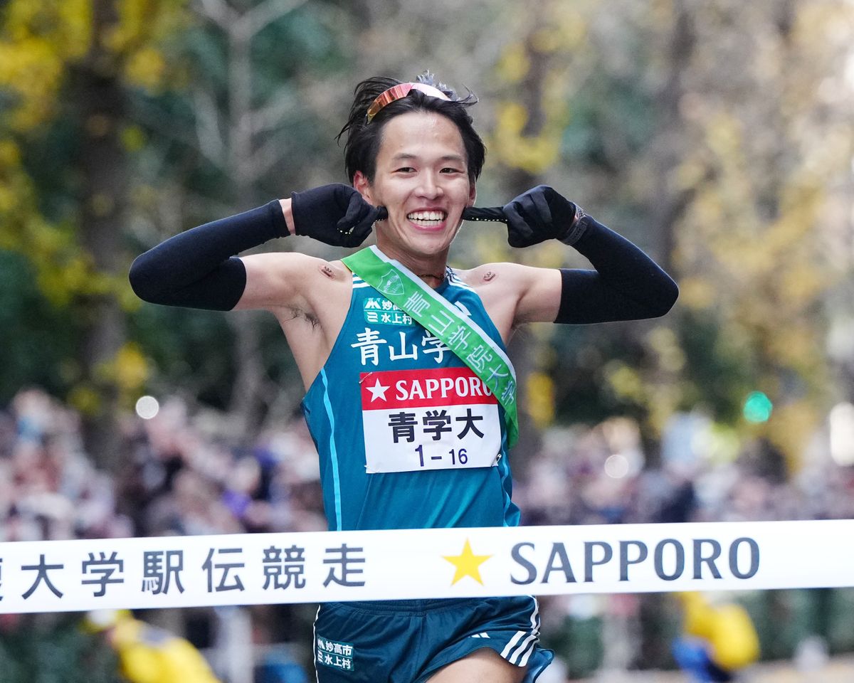 「誰も見ていないところで...」箱根駅伝V青学・小河原のフィニッシュポーズはこっそり練習　原監督は思わずツッコミ