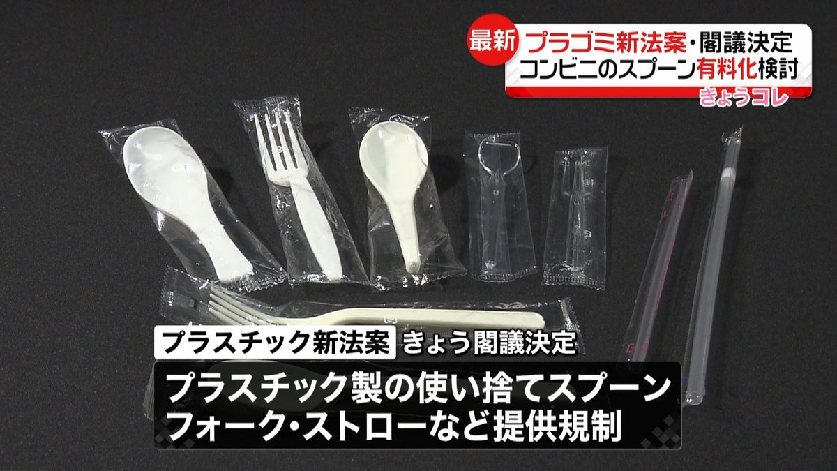 プラゴミ法案　コンビニのスプーン有料化も