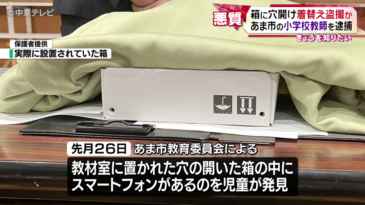 小学校教師の男(32)を逮捕　箱に穴開け…児童の着替えを盗撮か　　事件発覚翌日に容疑者の親族から 「息子が行方不明になっている」と相談　愛知・あま市