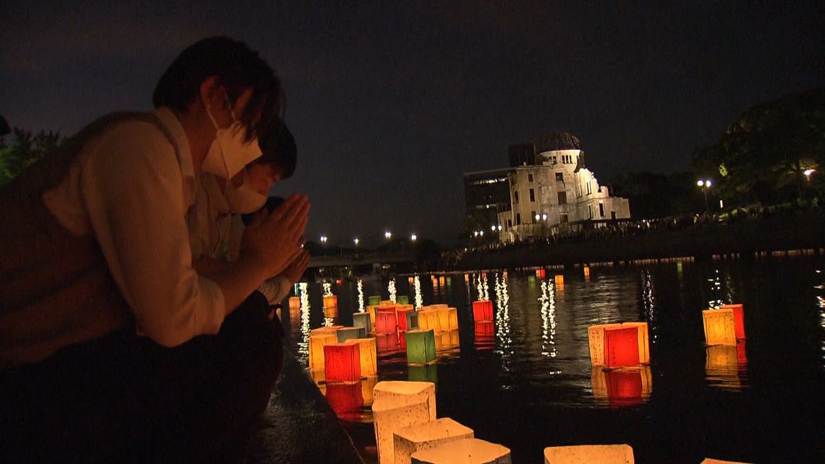 広島 祈りの一日　3年ぶり市民参加し「とうろう流し」