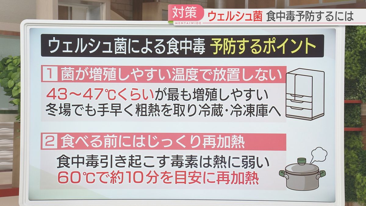 ウェルシュ菌による食中毒を予防するポイント