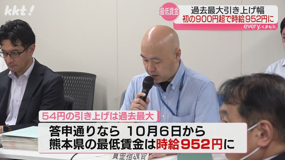 熊本の最低賃金"過去最大"の引き上げで時給952円へ ことし10月から