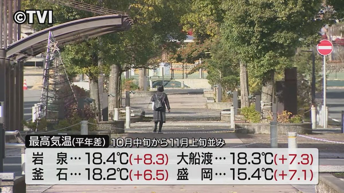 【季節外れの暖かさ】10月中旬並みの気温に　岩泉で18.4℃、釜石18.2℃　28日は10℃近く気温下がる見込み　岩手　