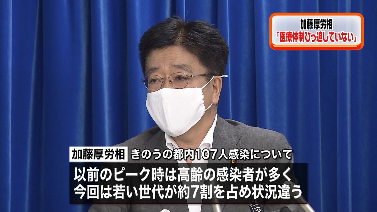 加藤厚労相「医療体制ひっ迫状況ではない」