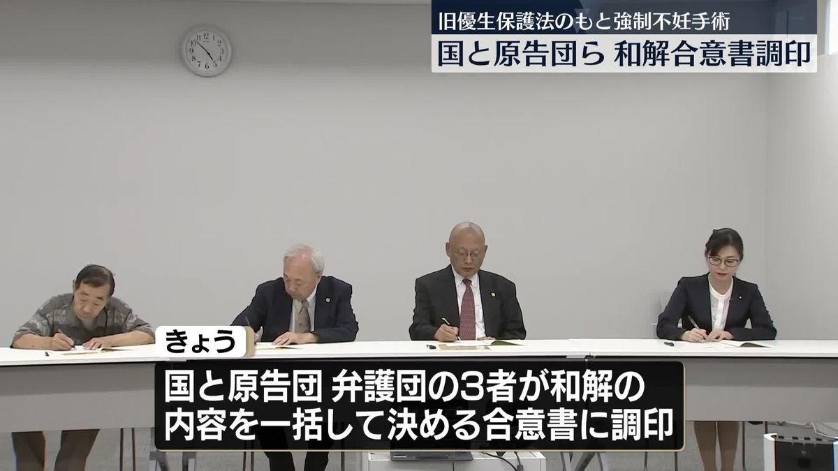 旧優生保護法のもと強制不妊手術　国と原告団ら和解の合意書に調印