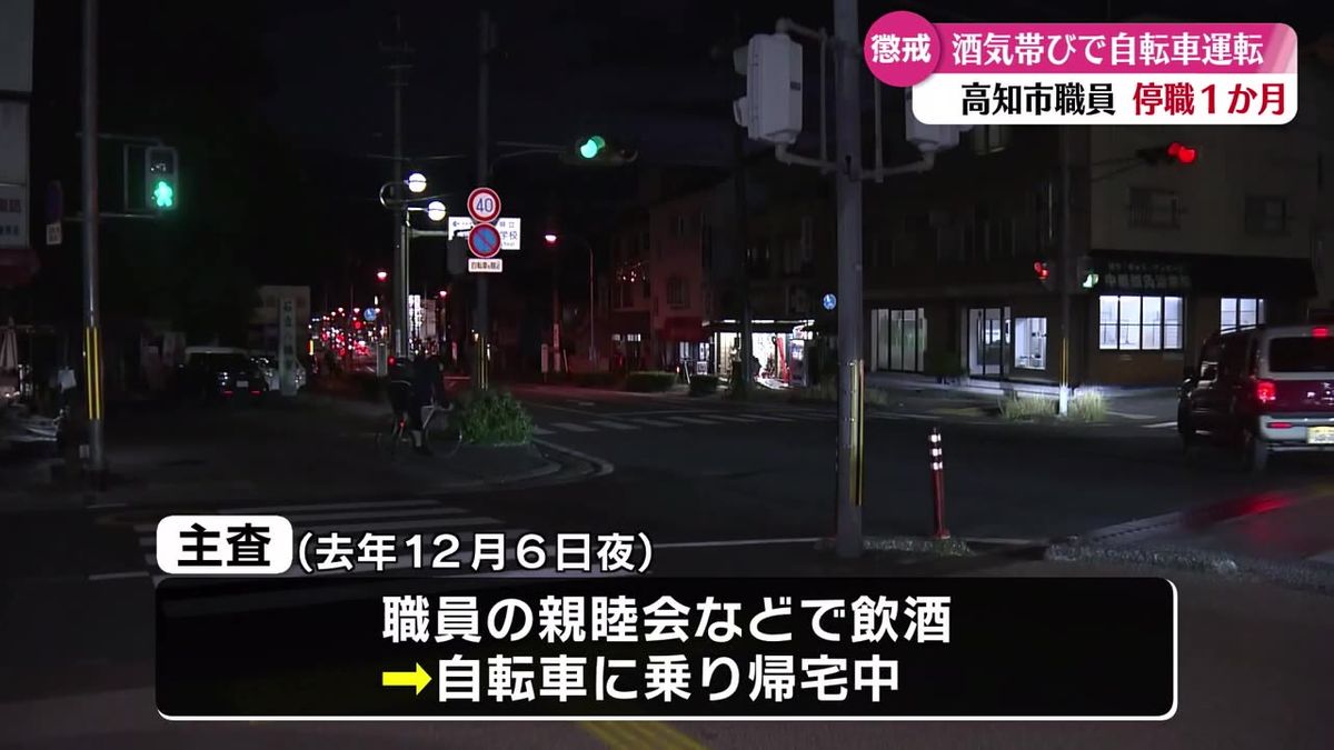 親睦会で酒を飲み自転車で帰宅  高知市の男性職員に停職1か月の処分【高知】