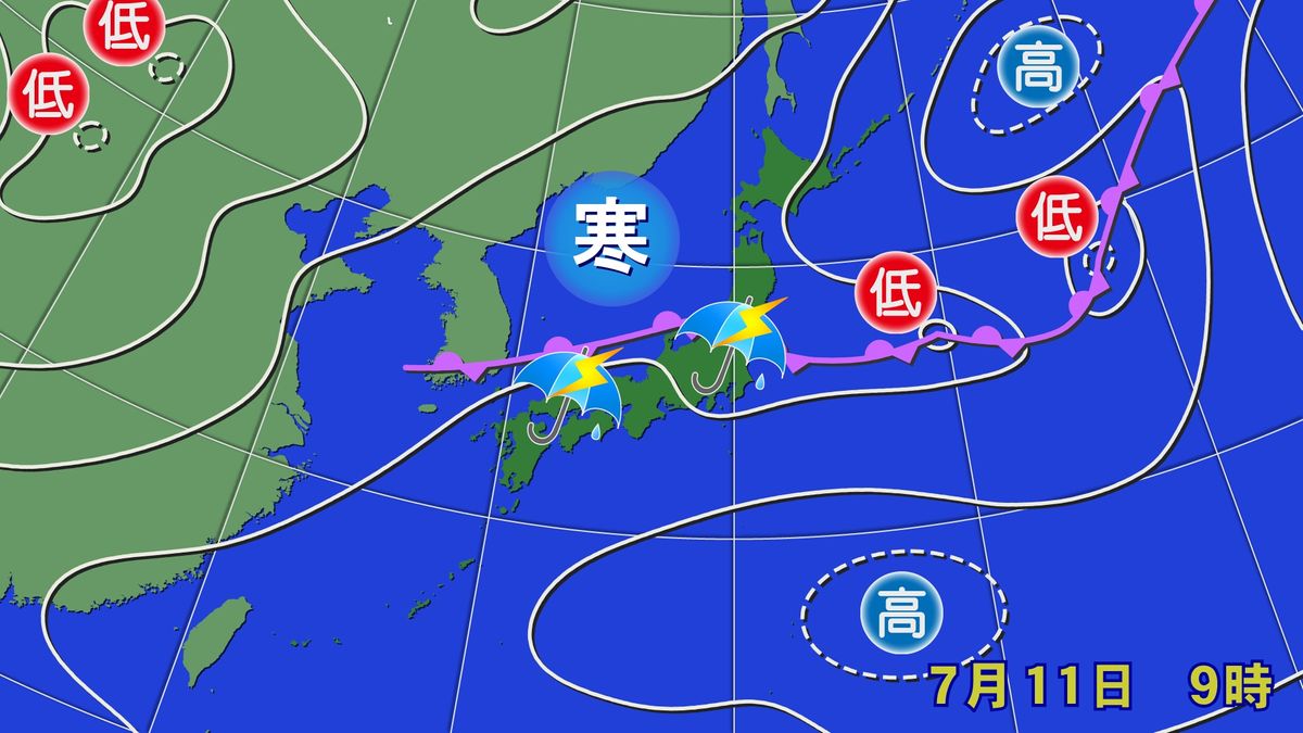 【天気】九州～東北　非常に激しい雷雨注意