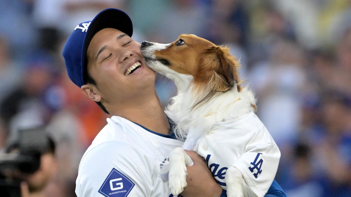 ドジャースの大谷翔平選手と愛犬のデコピン（写真：USA TODAY Sports/ロイター/アフロ）