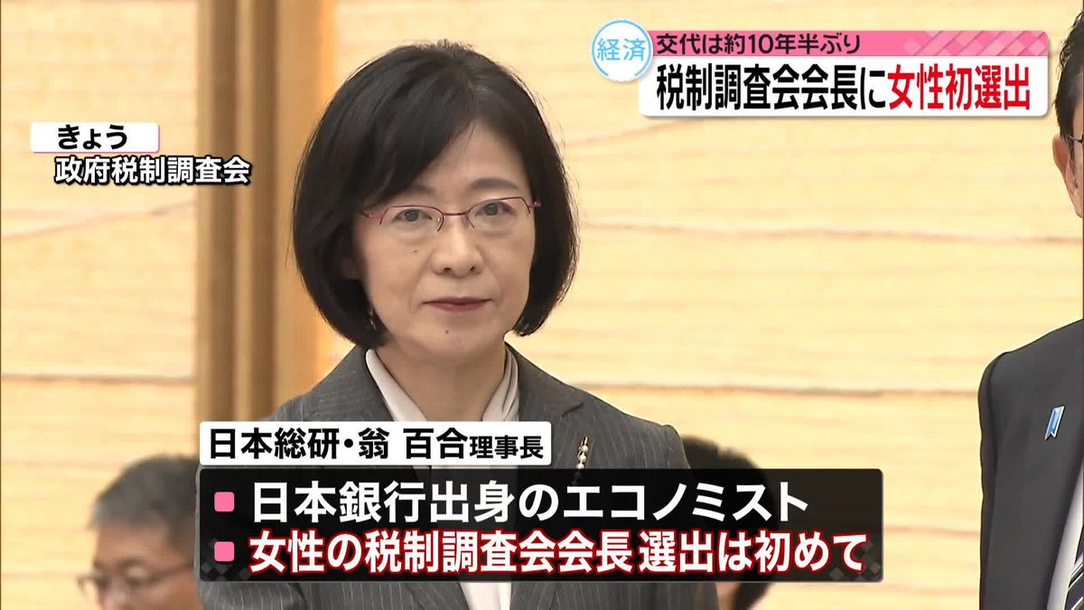 政府税調会長に翁百合氏　約10年半ぶりの交代、女性初