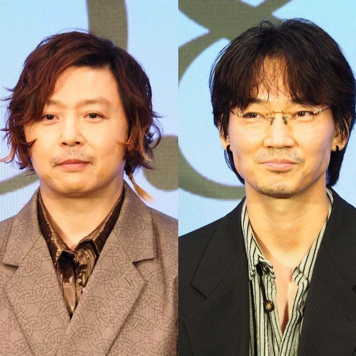 映画『まる』完成報告イベントに登場した堂本剛さんと綾野剛さん