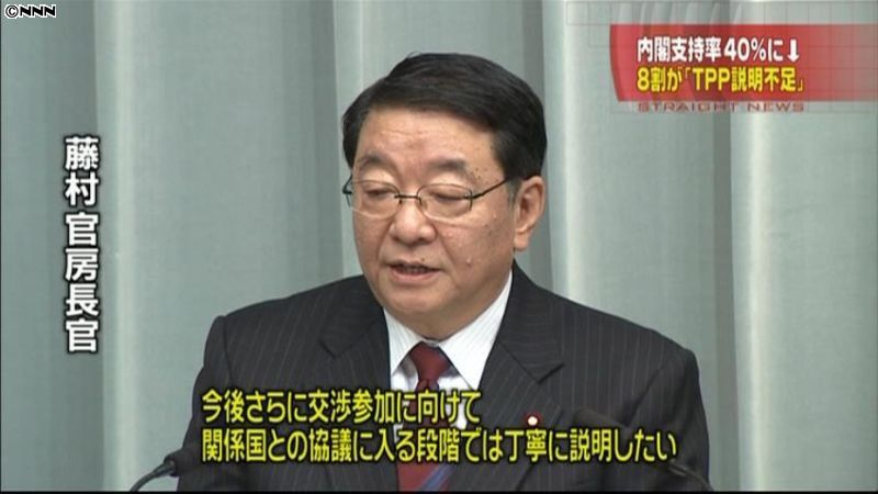 藤村長官「丁寧に説明していく」ＴＰＰ問題