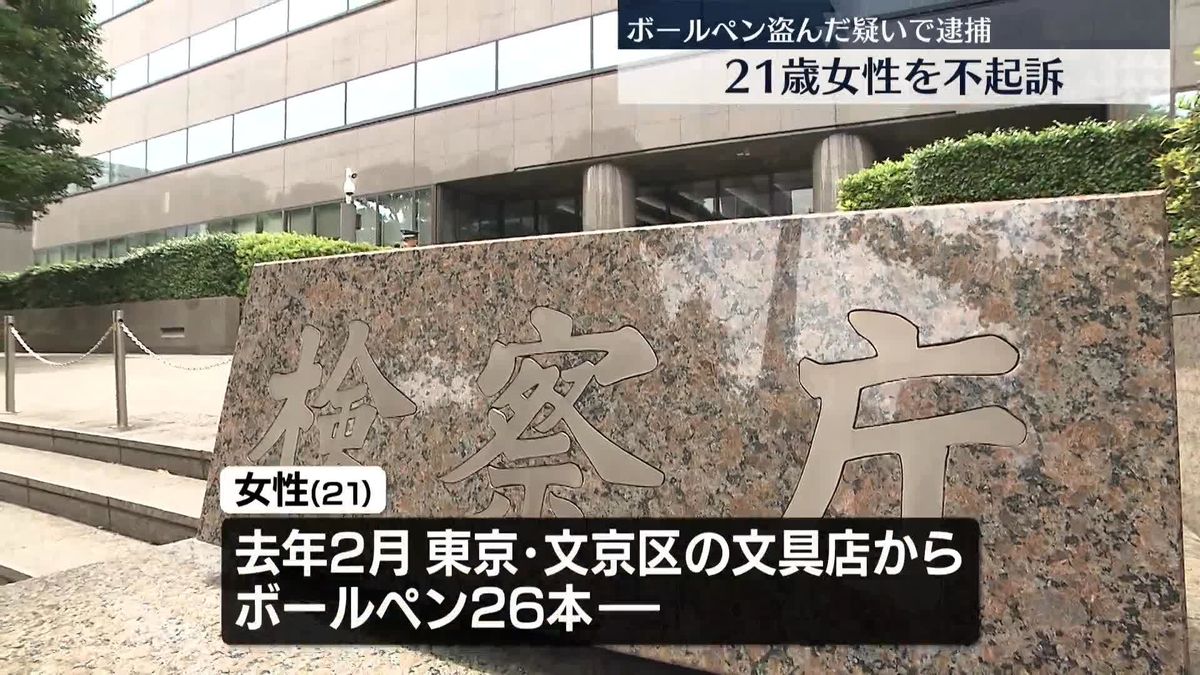 文具店からボールペン盗んだ疑いで逮捕…女性を不起訴