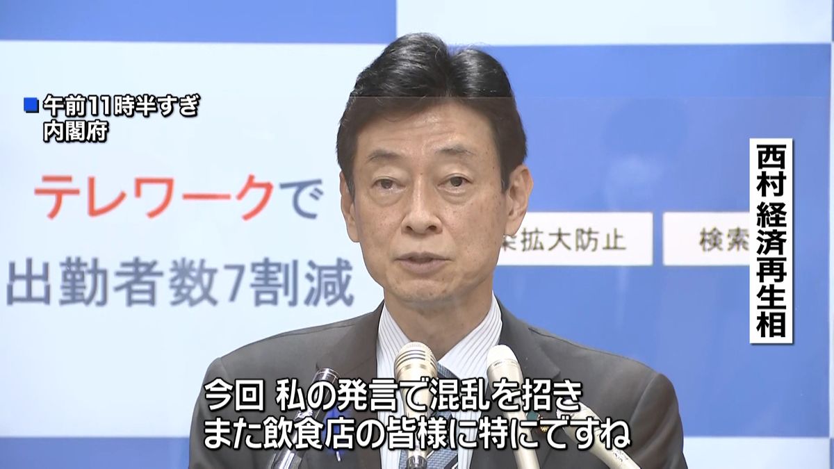 “金融機関働きかけ”西村大臣「深く反省」