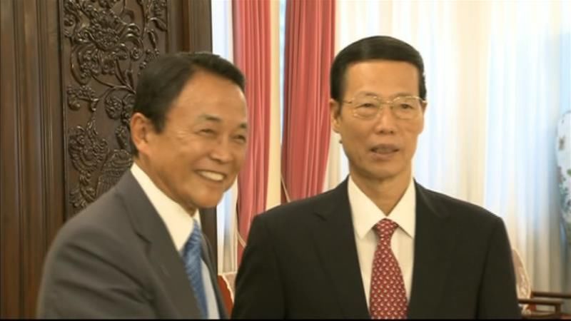 麻生副総理、中国・張副首相と会談