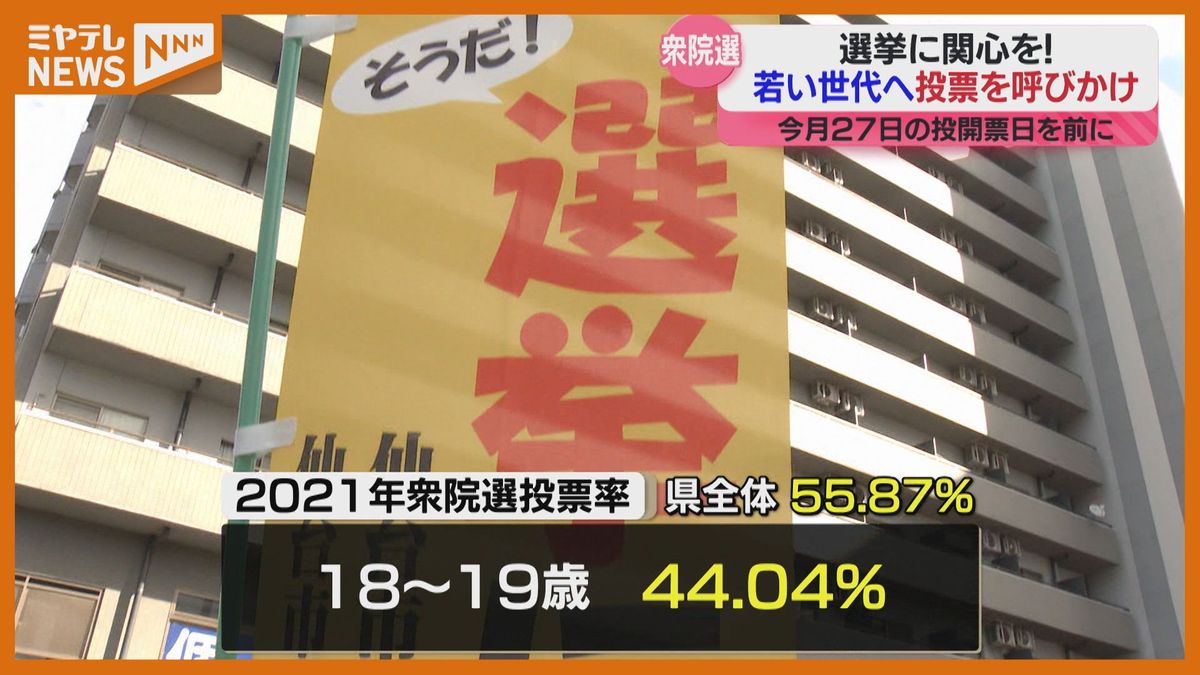 ＜衆院選＞若い世代へ投票呼び掛け　”若者の投票率向上”が課題（仙台市）