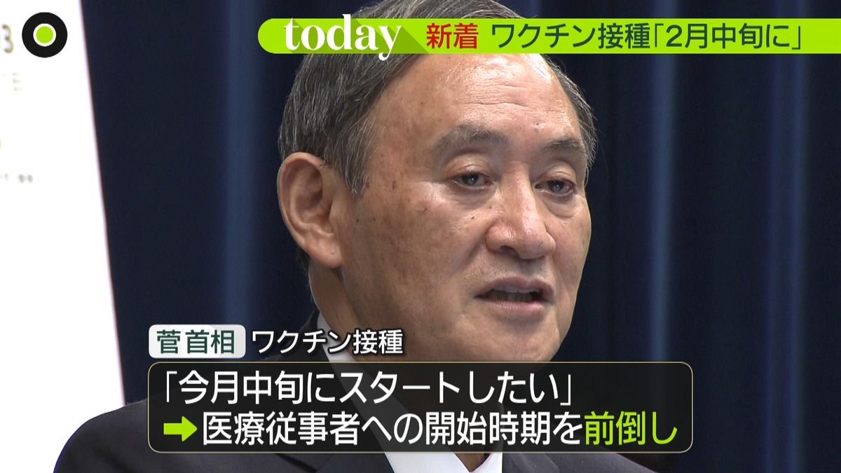 菅総理、接種「今月中旬にスタートしたい」