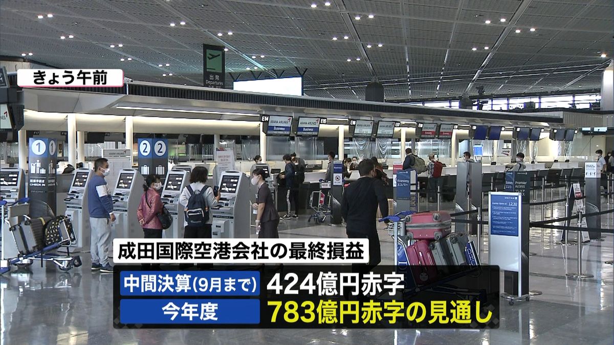 成田空港最終損益　民営化後初の赤字見通し