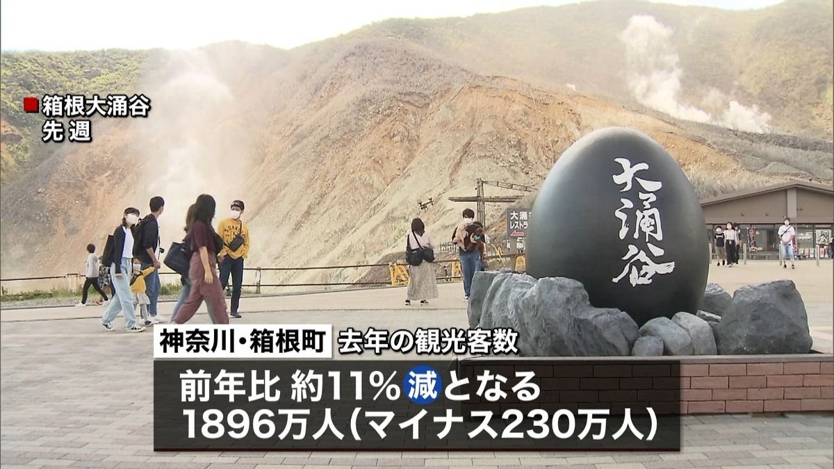 箱根　去年の観光客、前年比１１％減