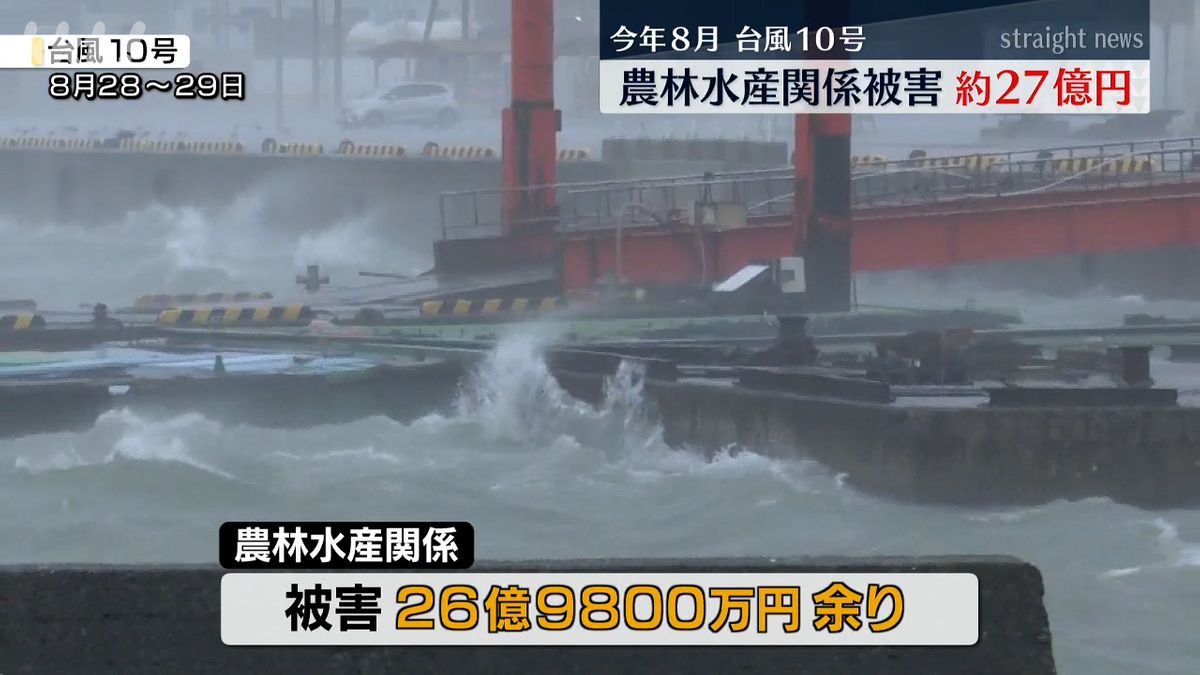 護岸崩壊に収穫前の果物落下…台風10号 県内の農林水産関係被害は約27億円に