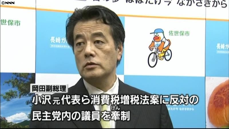 修正法案の採決では党議拘束～岡田副総理